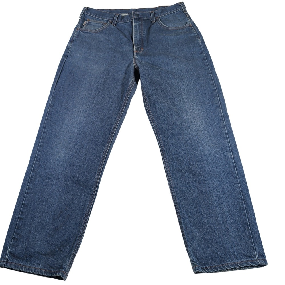 Carhartt Jeans Mens 36x30 Blue FRB150 PRW Flame Resistant Cotton Nylon Denim